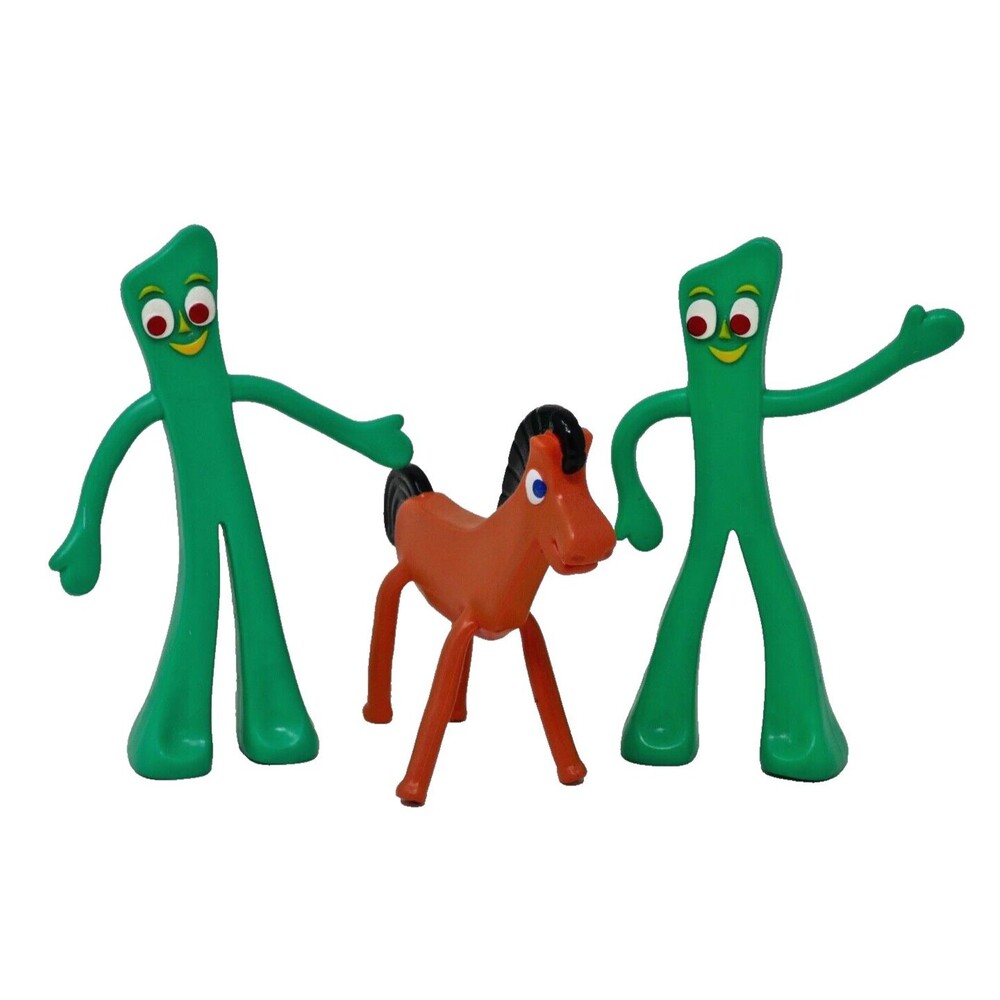 Prema Toy Co. Gumby & Pokey Bendable Rubber Figures